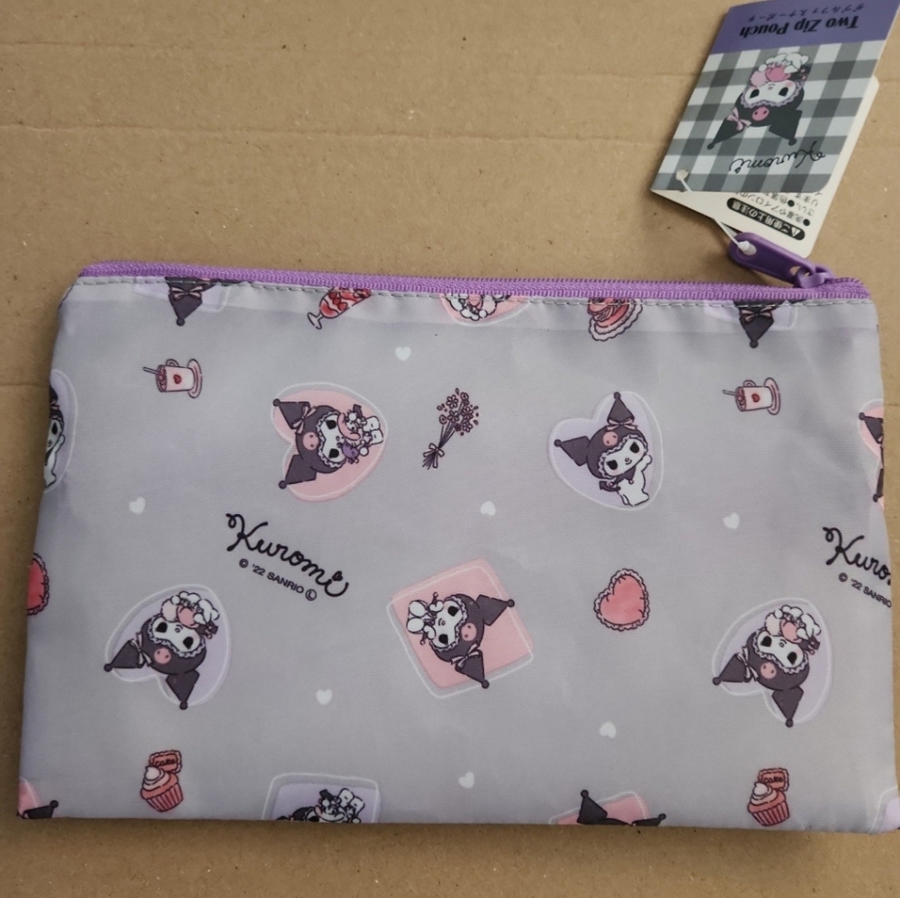 Kuromi 2 zip pouch nwt